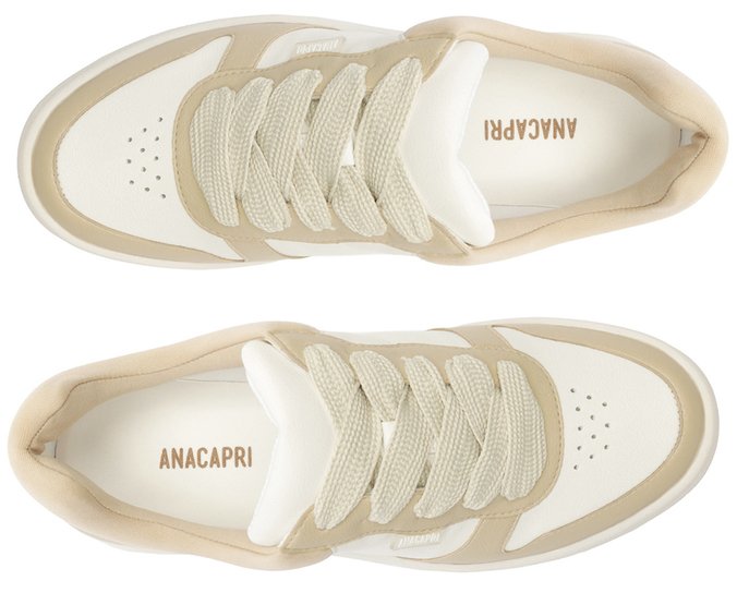 Tênis Branco E Bege Atacador Skater