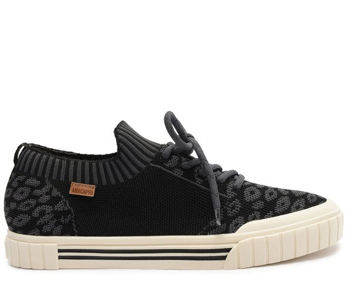 Tênis Knit Onça Preto Alê