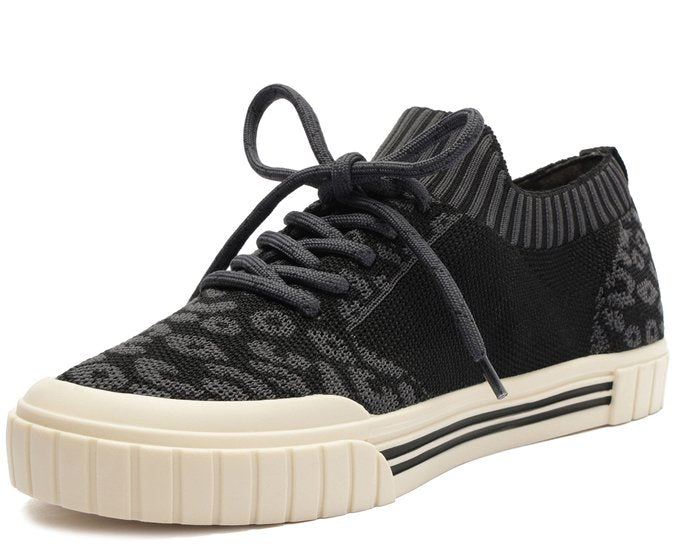 Tênis Knit Onça Preto Alê