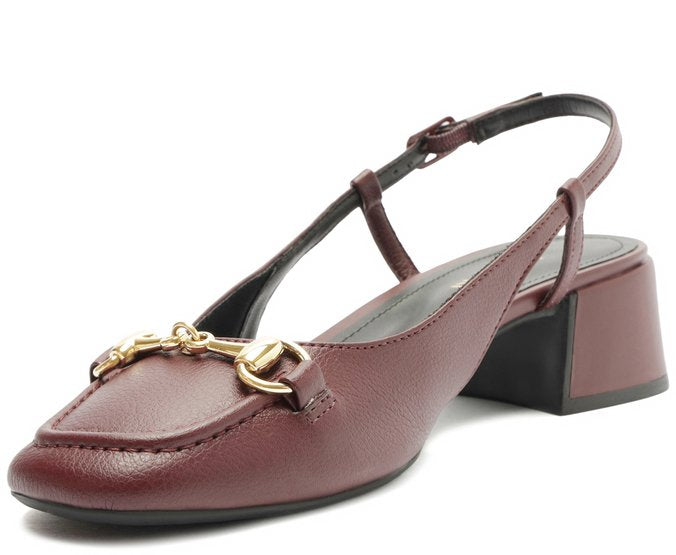Sapatilha Slingback Salto Bloco Bridão Roxo Amora