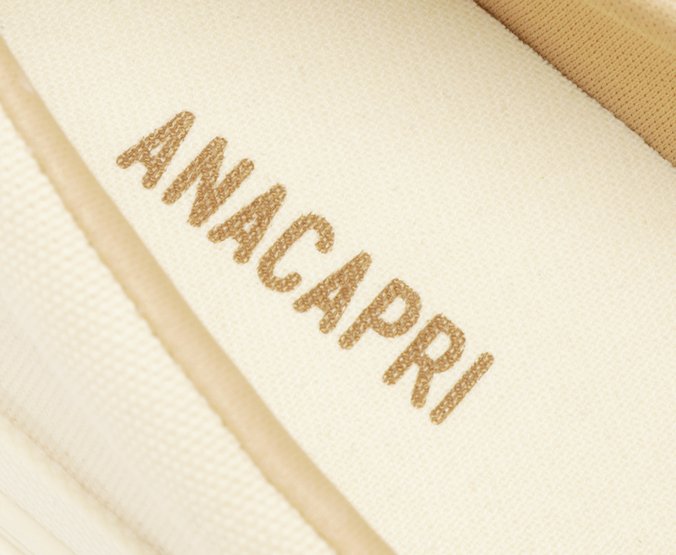 Tênis Slip On Bege Sola Alta Lona Alê