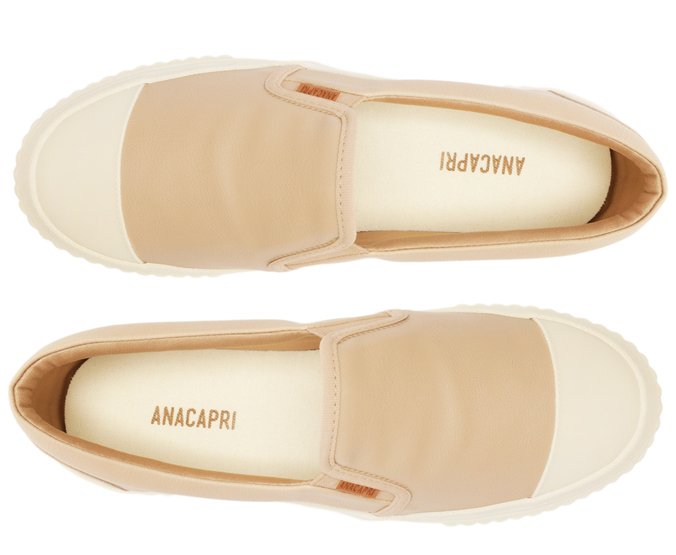 Tênis Slip On Bege Sola Alta Alê