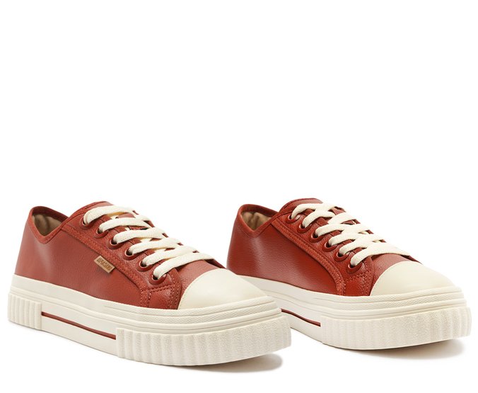 Tênis De Amarrar Marrom Sola Alta Alê