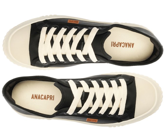 Tênis De Amarrar Preto Sola Alta Alê