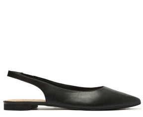 Sapatilha Preta Slingback Bico Fino