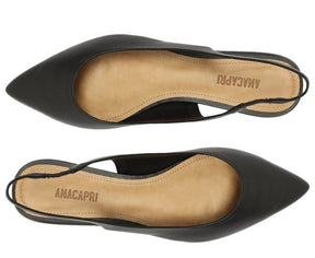 Sapatilha Preta Slingback Bico Fino
