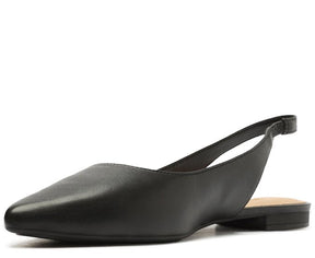 Sapatilha Preta Slingback Bico Fino