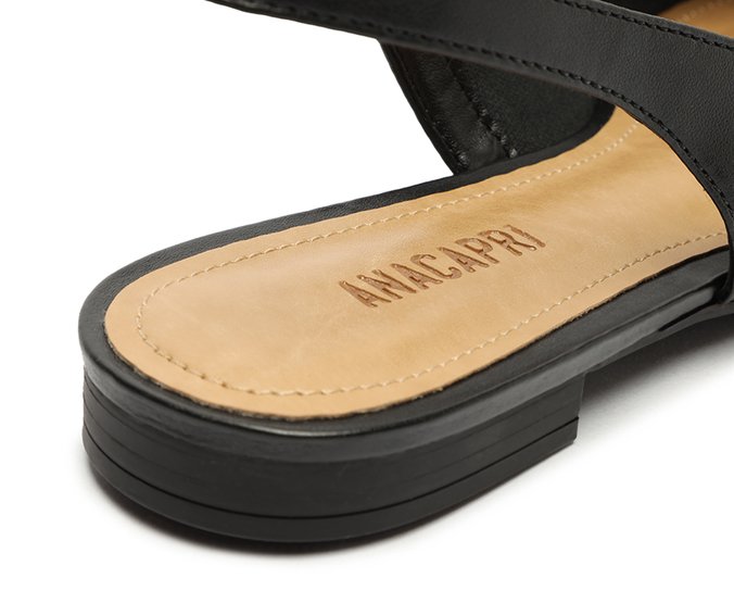 Sapatilha Preta Slingback Bico Fino