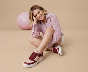 Tênis Rosa E Vermelho Atacador Skater