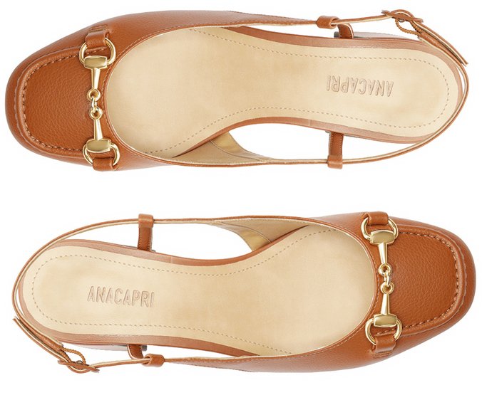 Sapatilha Slingback Salto Bloco Bridão Marrom