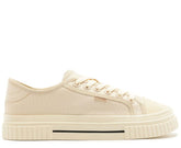 Tênis De Amarrar Nude Sola Alta Lona Alê