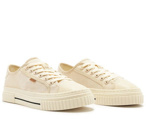 Tênis De Amarrar Nude Sola Alta Lona Alê
