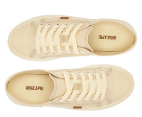 Tênis De Amarrar Nude Sola Alta Lona Alê