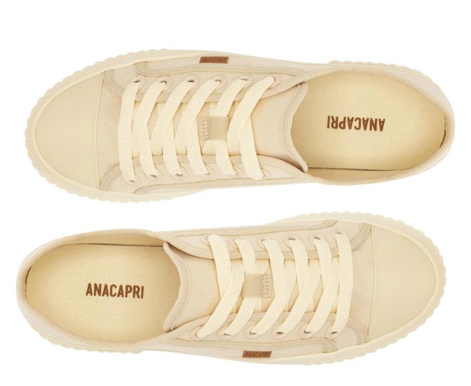 Tênis De Amarrar Nude Sola Alta Lona Alê