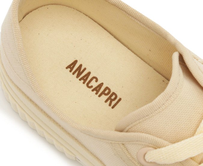 Tênis De Amarrar Nude Sola Alta Lona Alê