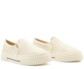 Tênis Slip On Bege Sola Alta Lona Alê