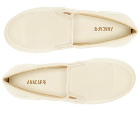 Tênis Slip On Bege Sola Alta Lona Alê