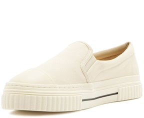Tênis Slip On Bege Sola Alta Lona Alê