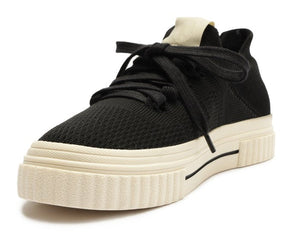 Tênis Preto Knit Sola Alta Alê