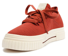 Tênis Marrom Knit Sola Alta Alê