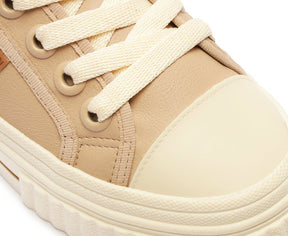 Tênis De Amarrar Bege Sola Alta Alê